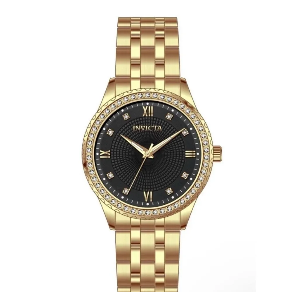 Invicta Men’s Specialty Watch - Gold & Black Crystal Accent Bracelet Watch 69215